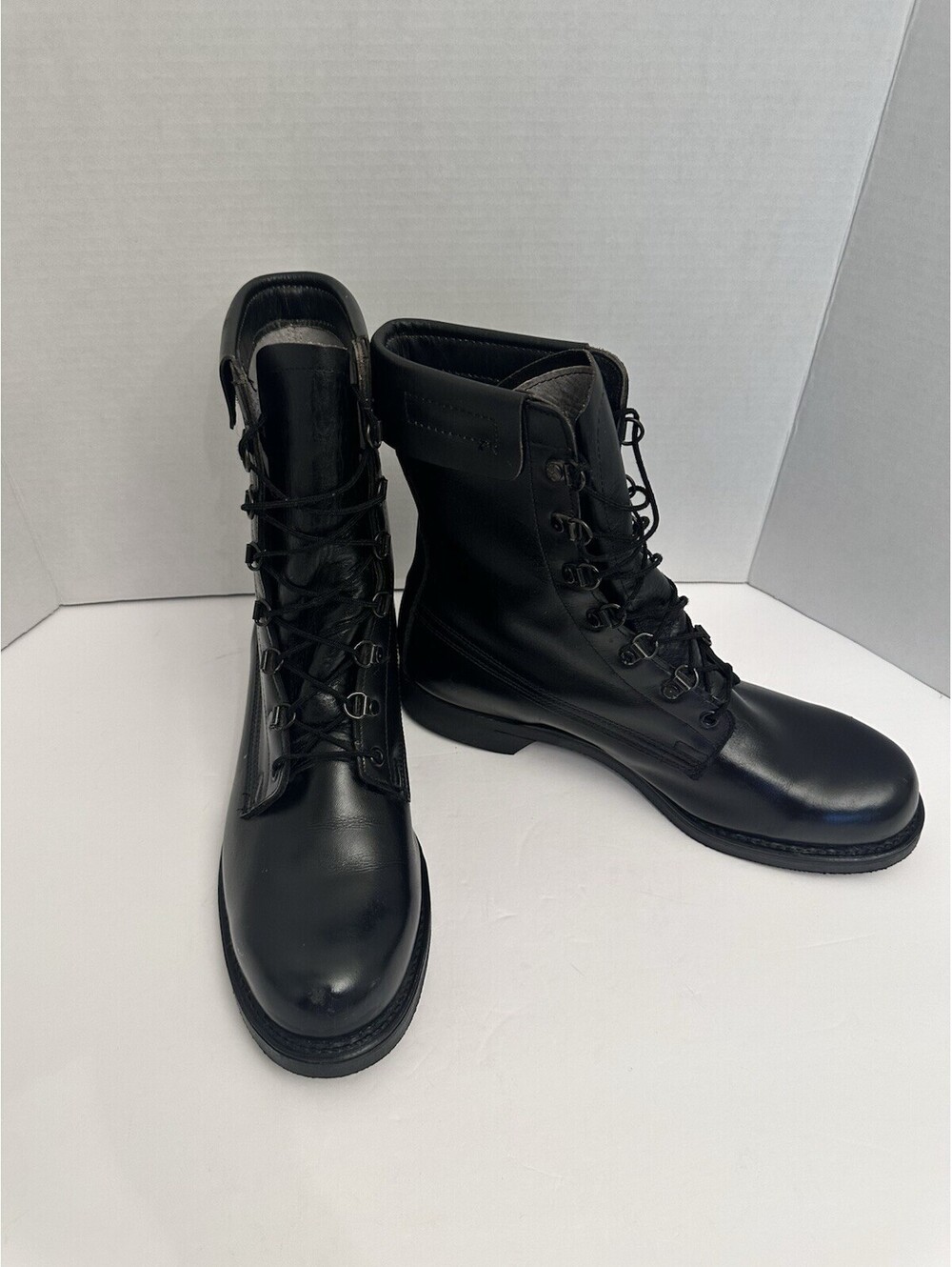 Vintage Cove Shoe Co. Steel Toe Combat Boots Size 10D - Black Leather 1985 EUC